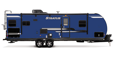 2019 Venture RV Stratus SR271VRS Travel Trailer Exterior Side Profile Door Side Shown in Indigo Blue