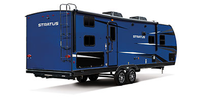 2022 Venture RV Stratus SR281VBH Travel Trailer Exterior Rear 3-4 Door Side