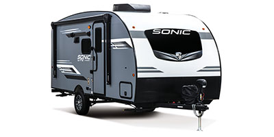 2023 Venture RV Sonic Lite SL169VMK Travel Trailer Exterior Front 3-4 Door Side