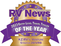 RV News 2023 Entry Level Travel Trailer of the Year Award Venture Stratus SR261VRB