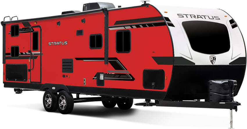 2024 Venture RV Stratus SR281VBH Travel Trailer Exterior Victory Red