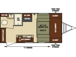 2016 Venture RV Sonic Lite SL150VRK Travel Trailer Floorplan