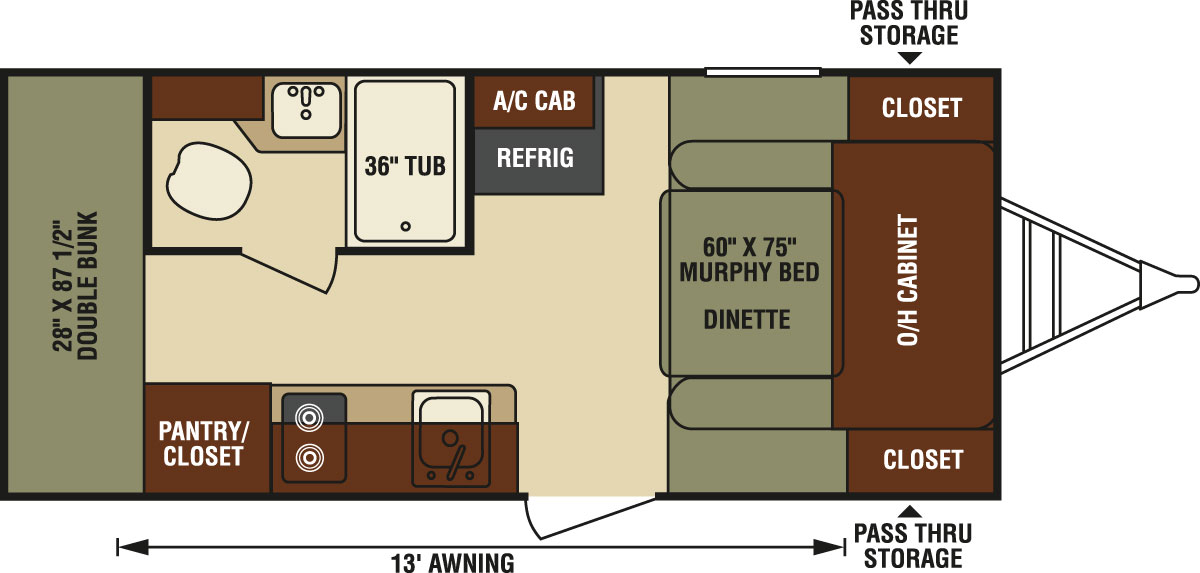 2016 Venture RV Sonic Lite SL169VBH Travel Trailer Floorplan