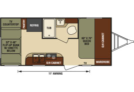 2016 Venture RV Sonic SN170VBH Travel Trailer Floorplan