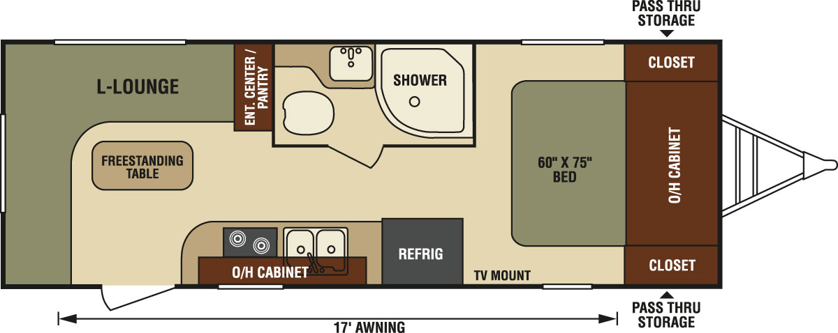 2016 Venture RV Sonic SN210VRD Travel Trailer Floorplan