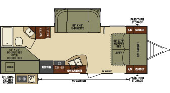 2016 Venture RV SportTrek ST251VBH Travel Trailer Floorplan