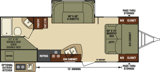 2016 Venture RV SportTrek ST251VBH Travel Trailer Floorplan