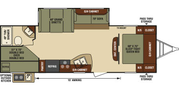 2016 Venture RV SportTrek ST270VBH Travel Trailer Floorplan