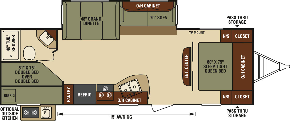 2016 Venture RV SportTrek ST270VBH Travel Trailer Floorplan