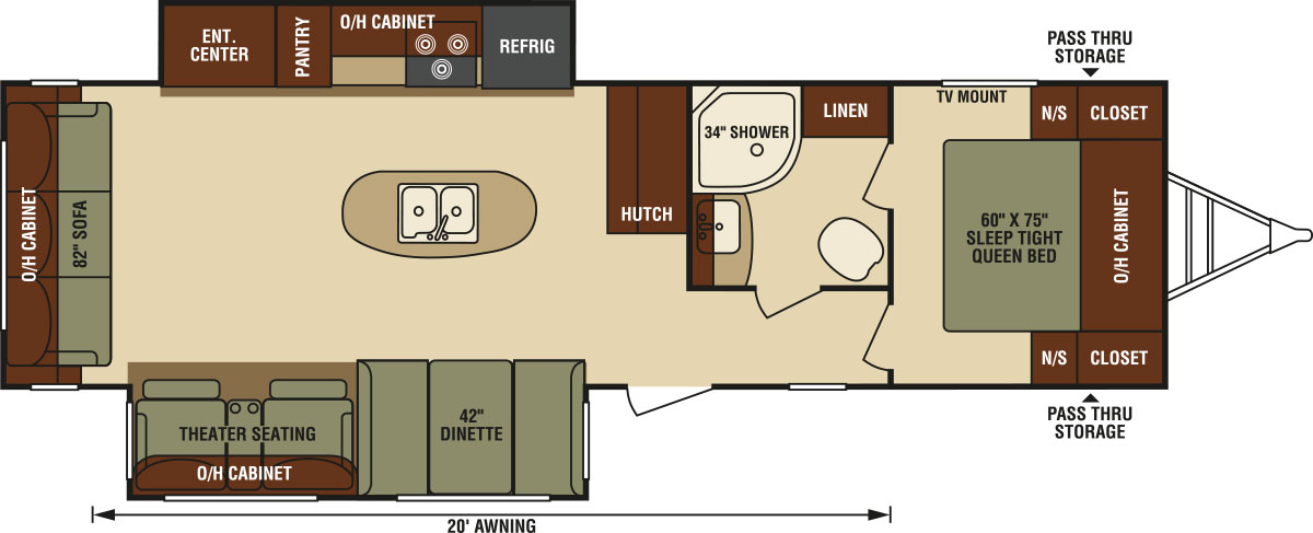 2016 Venture RV SportTrek ST290VIK Travel Trailer Floorplan