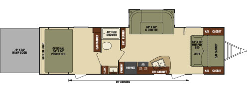 2016 Venture RV SportTrek ST302VTH Travel Trailer Toy Hauler Floorplan