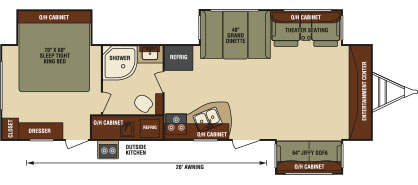 2016 Venture RV SportTrek ST323VFL Travel Trailer Floorplan