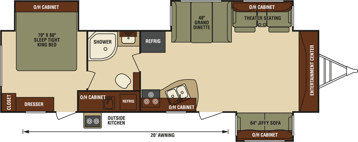 2016 Venture RV SportTrek ST323VFL Travel Trailer Floorplan