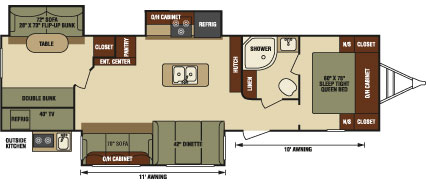 2016 Venture RV SportTrek ST327VIK Travel Trailer Floorplan