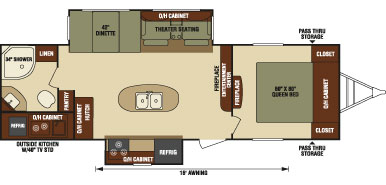 2016 Venture RV SportTrek Touring Edition STT280VRB Travel Trailer Floorplan