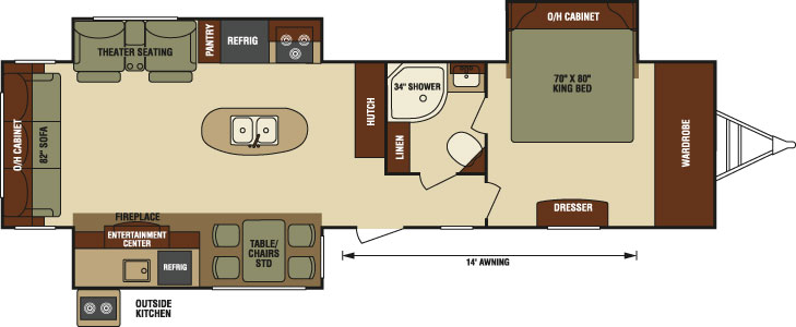 2016 Venture RV SportTrek Touring Edition STT343VIK Travel Trailer Floorplan