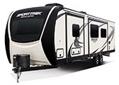 2018 Venture RV SportTrek Touring Edition STT312VBH Travel Trailer Exterior Front 3-4 Off Door Side