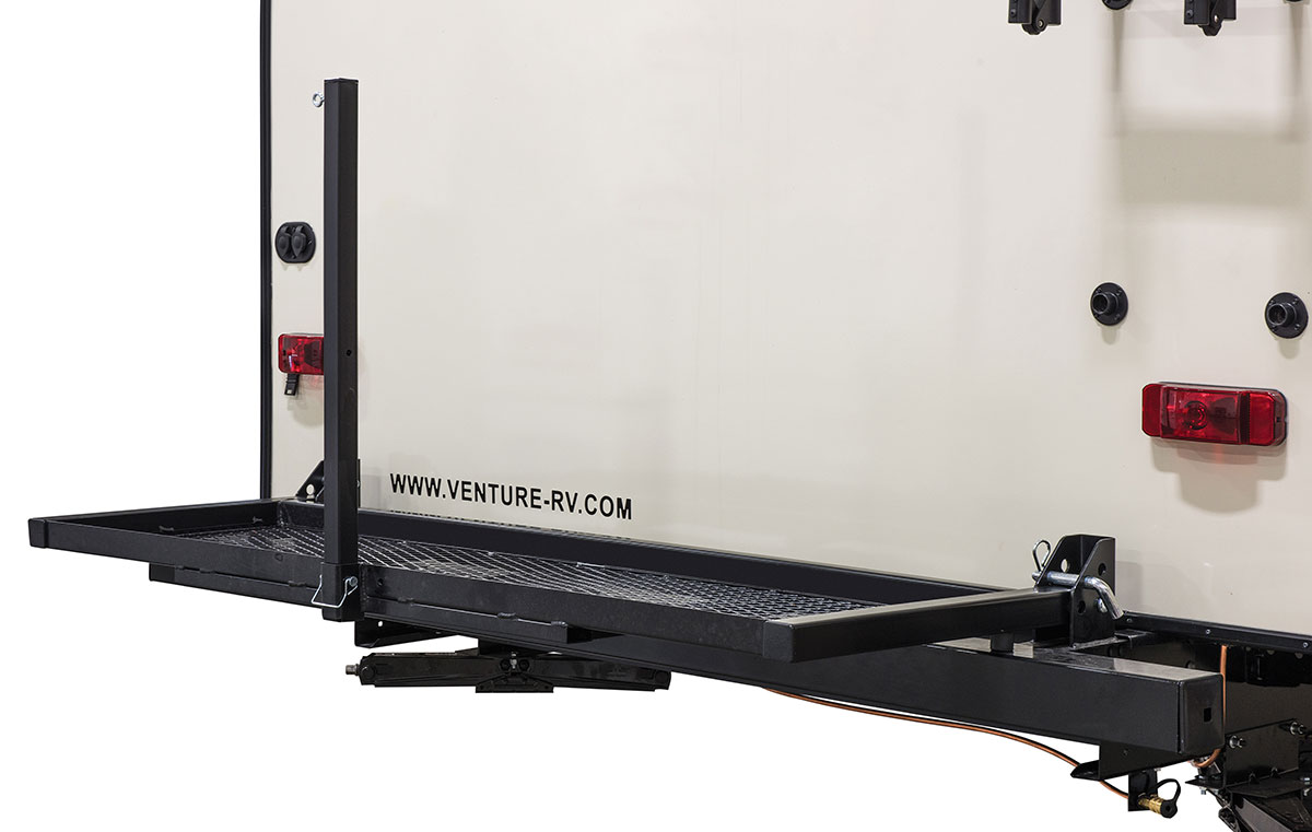 rv bike rack cargo tray system