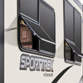 2018 Venture RV SportTrek ST271VRB Travel Trailer Exterior Window Detail