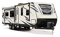 2018 Venture RV SportTrek ST290VIK Travel Trailer Exterior Front 3-4 Door Side