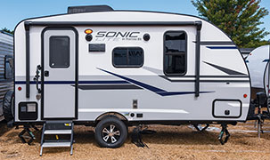 2019 Venture RV Sonic SN220VBH Travel Trailer Exterior Side Profile Door Side