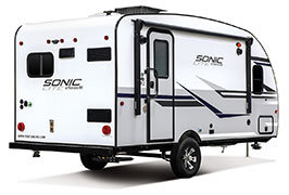 2019 Venture RV Sonic Lite SL167VMS Travel Trailer Exterior Rear 3-4 Door Side