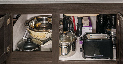 2019 Venture RV Sonic Lite SL167VMS Travel Trailer Kitchen Sink Cabinet