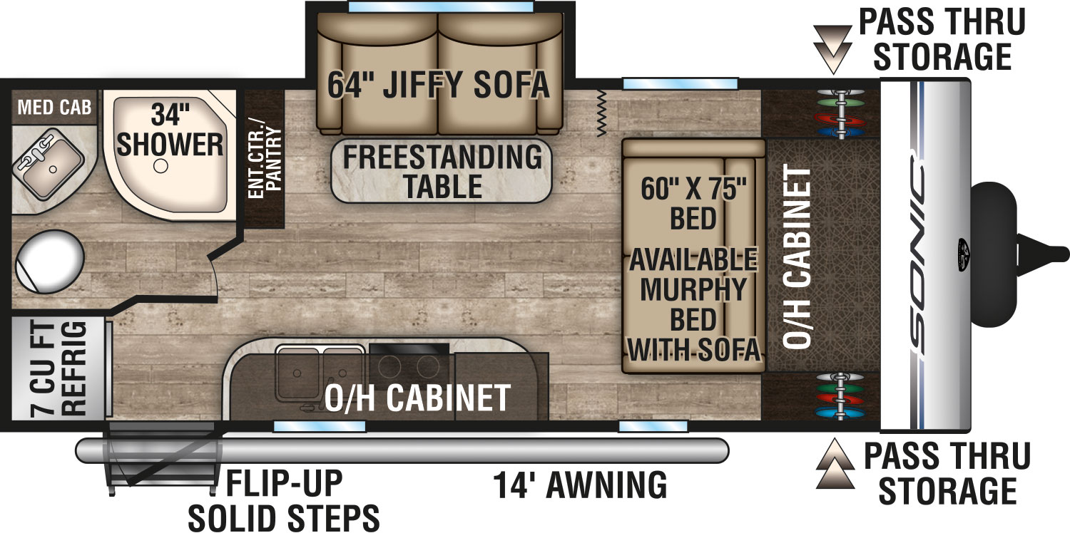 2019 Venture RV Sonic SN200VML Travel Trailer Floorplan