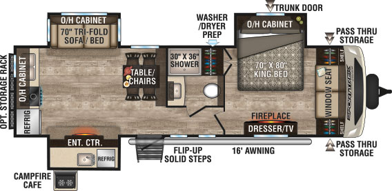 2019 Venture RV SportTrek Touring Edition STT293VRK Travel Trailer Floorplan