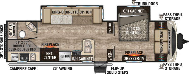 2019 Venture RV SportTrek Touring Edition STT312VBH Travel Trailer King-U Dinette Option Floorplan