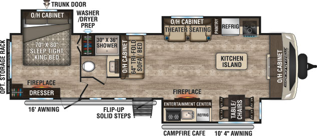 2019 Venture RV SportTrek Touring Edition STT333VFK Travel Trailer Floorplan