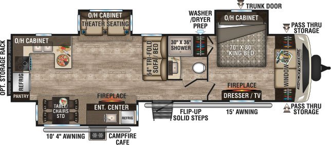 2019 Venture RV SportTrek Touring Edition STT336VRK Travel Trailer Floorplan