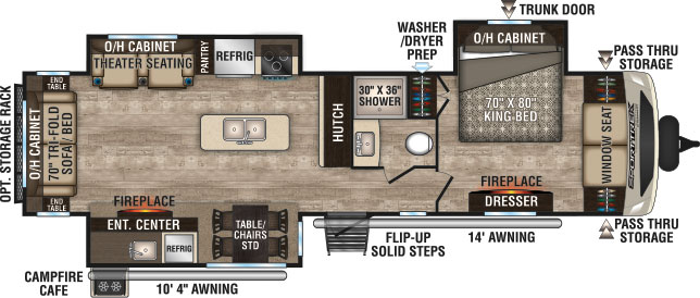 2019 Venture RV SportTrek Touring Edition STT343VIK Travel Trailer Floorplan