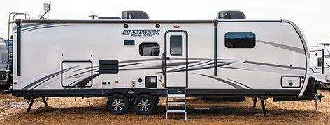 2019 Venture RV SportTrek Touring Edition STT302VRB Travel Trailer Exterior Side Profile Door Side