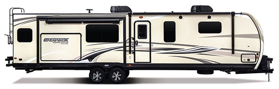 2019 Venture RV SportTrek Touring Edition STT343VIK Travel Trailer Exterior Side Profile Door