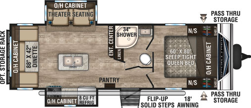 2019 Venture RV SportTrek ST252VRD Travel Trailer Theater Seating Option Floorplan