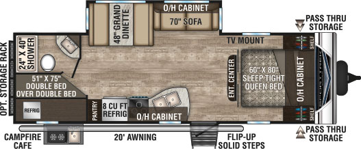 2019 Venture RV SportTrek ST270VBH Travel Trailer Floorplan