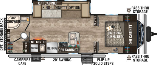 2019 Venture RV SportTrek ST271VMB Travel Trailer King-U Dinette Option Floorplan