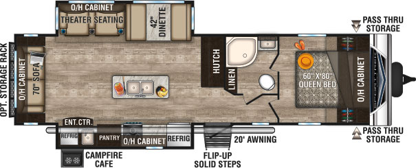 2019 Venture RV SportTrek ST312VIK Travel Trailer Floorplan