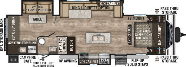 2019 Venture RV SportTrek ST320VIK Travel Trailer King-U Dinette Option Floorplan