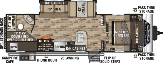 2019 Venture RV SportTrek ST281VBH Travel Trailer Floorplan