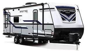 2019 Venture RV SportTrek ST251VRK Travel Trailer Exterior Front 3-4 Door Side