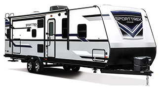 2019 Venture RV SportTrek ST312VIK Travel Trailer Exterior Front 3-4 Door Side