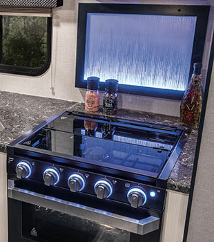 Stratus SR261VRK Travel Trailer Four-Burner Drop-In Gas Cooktop with Glass Cover