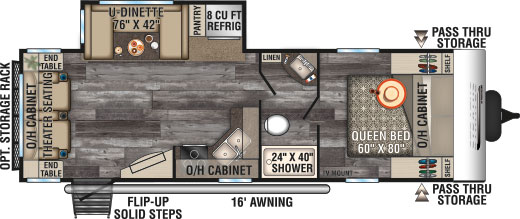 2019 Venture RV Stratus SR261VRL Travel Trailer Theater Seating Option Floorplan