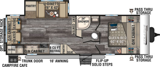 2019 Venture RV Stratus SR271VRS Travel Trailer Theater Seating Option Floorplan