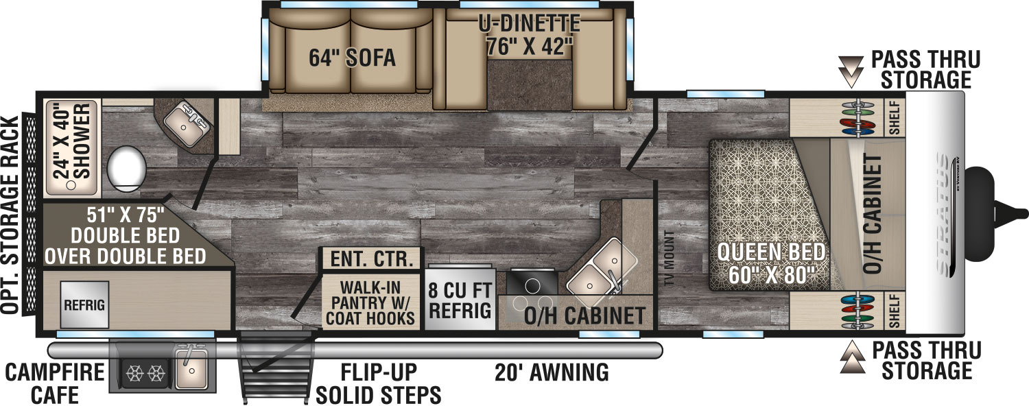 2019 Venture RV Stratus SR281VBH Travel Trailer Floorplan