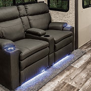 2019 Venture RV Stratus SR231VRB Travel Trailer Theater Seating Blue Light Detail