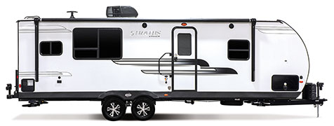 2019 Venture RV Stratus SR261VRK Travel Trailer Exterior Side Profile Door Side Shown in Polar White