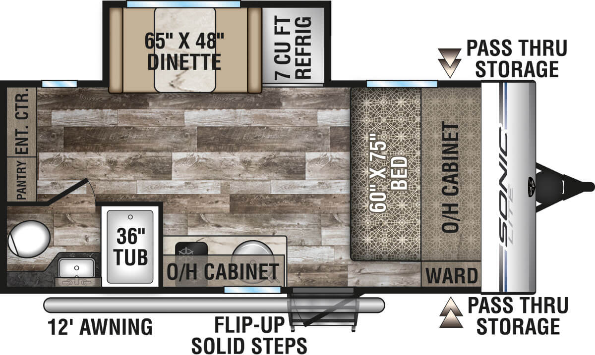 2020 Venture RV Sonic Lite SL169VMK Travel Trailer Floorplan